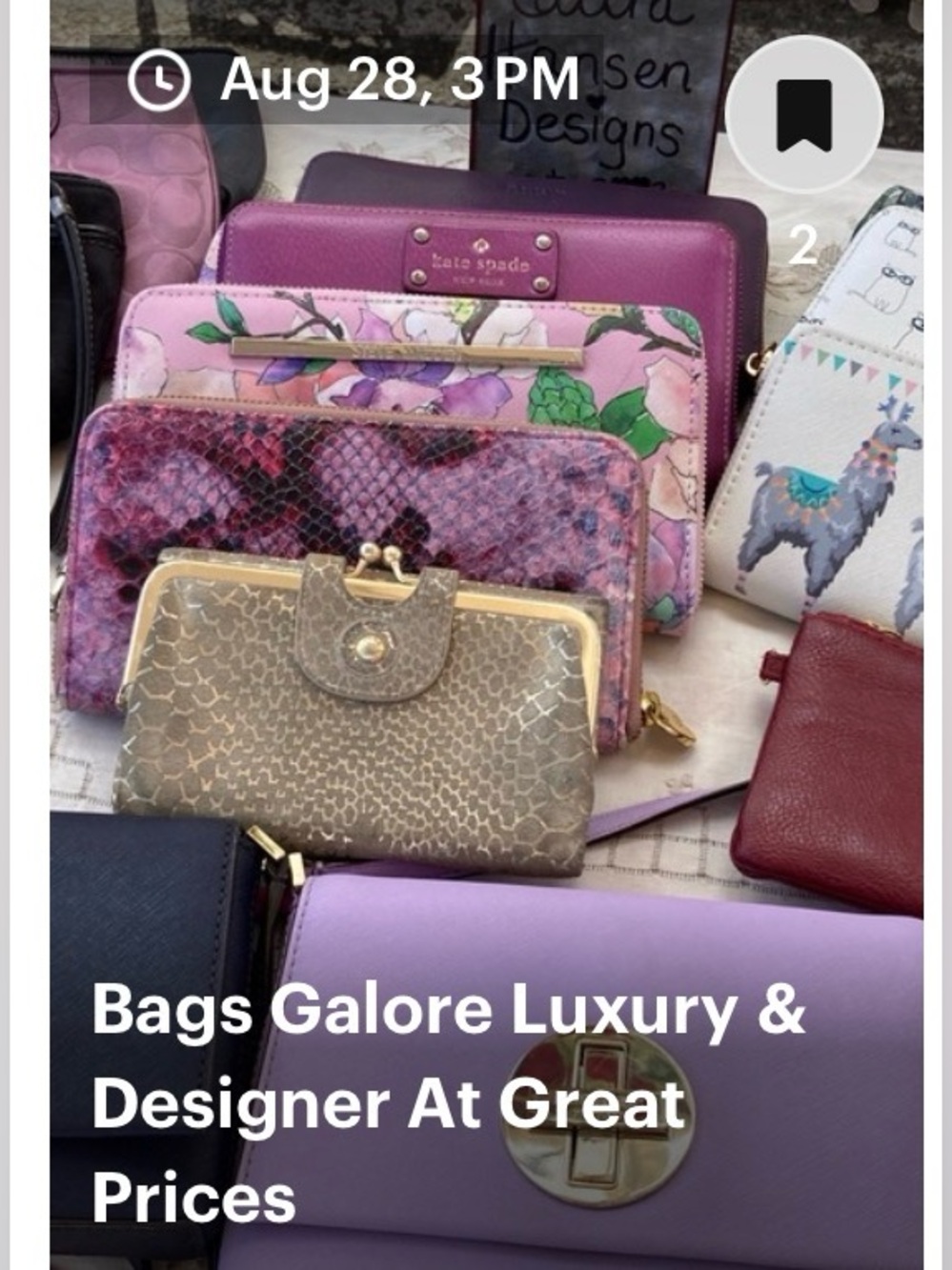 Friday, Aug 28 Bags Galore @ 3 pm PT